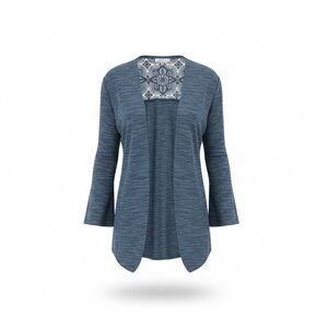 Time and Tru Blue Tunic with Lace Detail